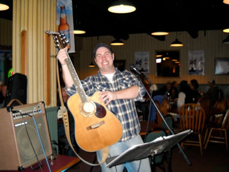 Musician at Open Mic Night at the Village Inn
